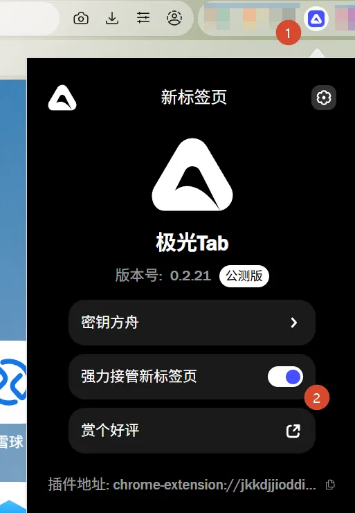 强力接管新标签页开关